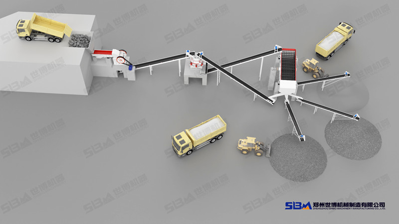 配置全液壓圓錐破碎機的石料廠(chǎng)生產(chǎn)線(xiàn)設計圖
