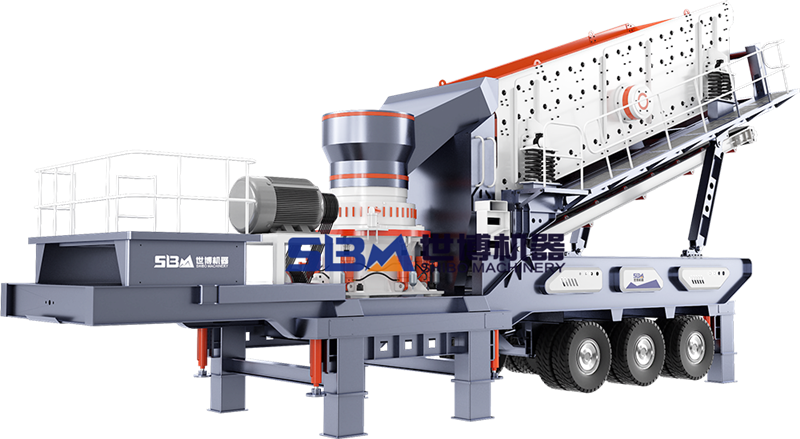 輪胎中細碎移動(dòng)石子破碎機結構圖