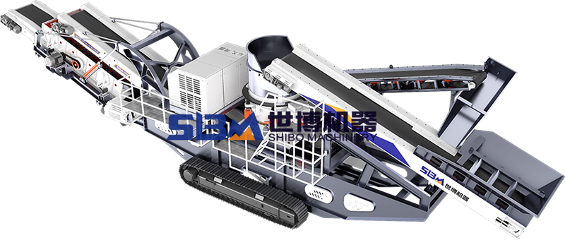 履帶中細碎篩分移動(dòng)石子破碎機