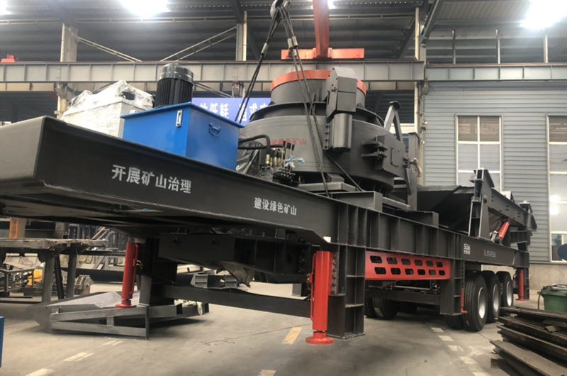 鵝卵石移動(dòng)一體式制砂機車(chē)間圖