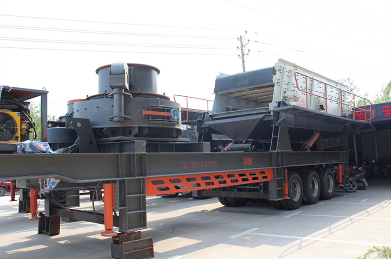 移動(dòng)鵝卵石制砂機成品圖