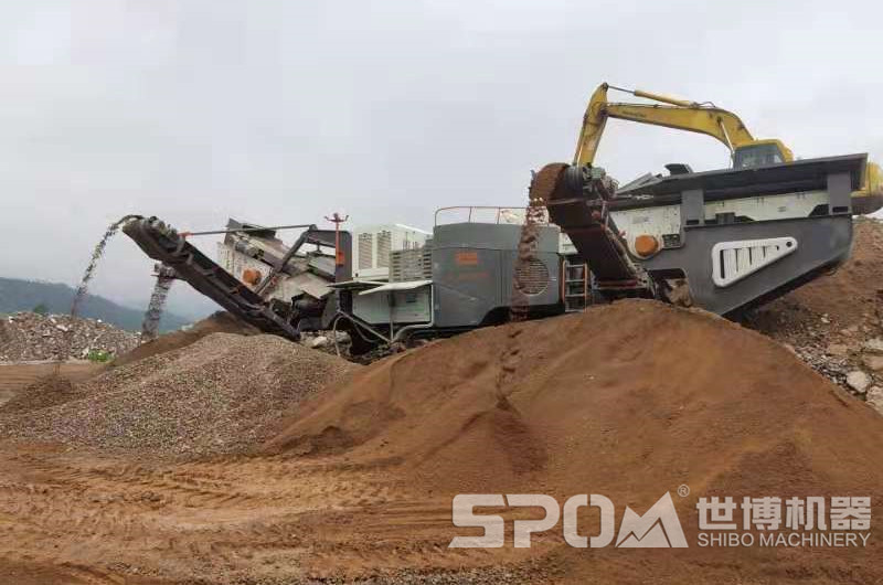 建筑垃圾破碎生產(chǎn)石料石子現場(chǎng)